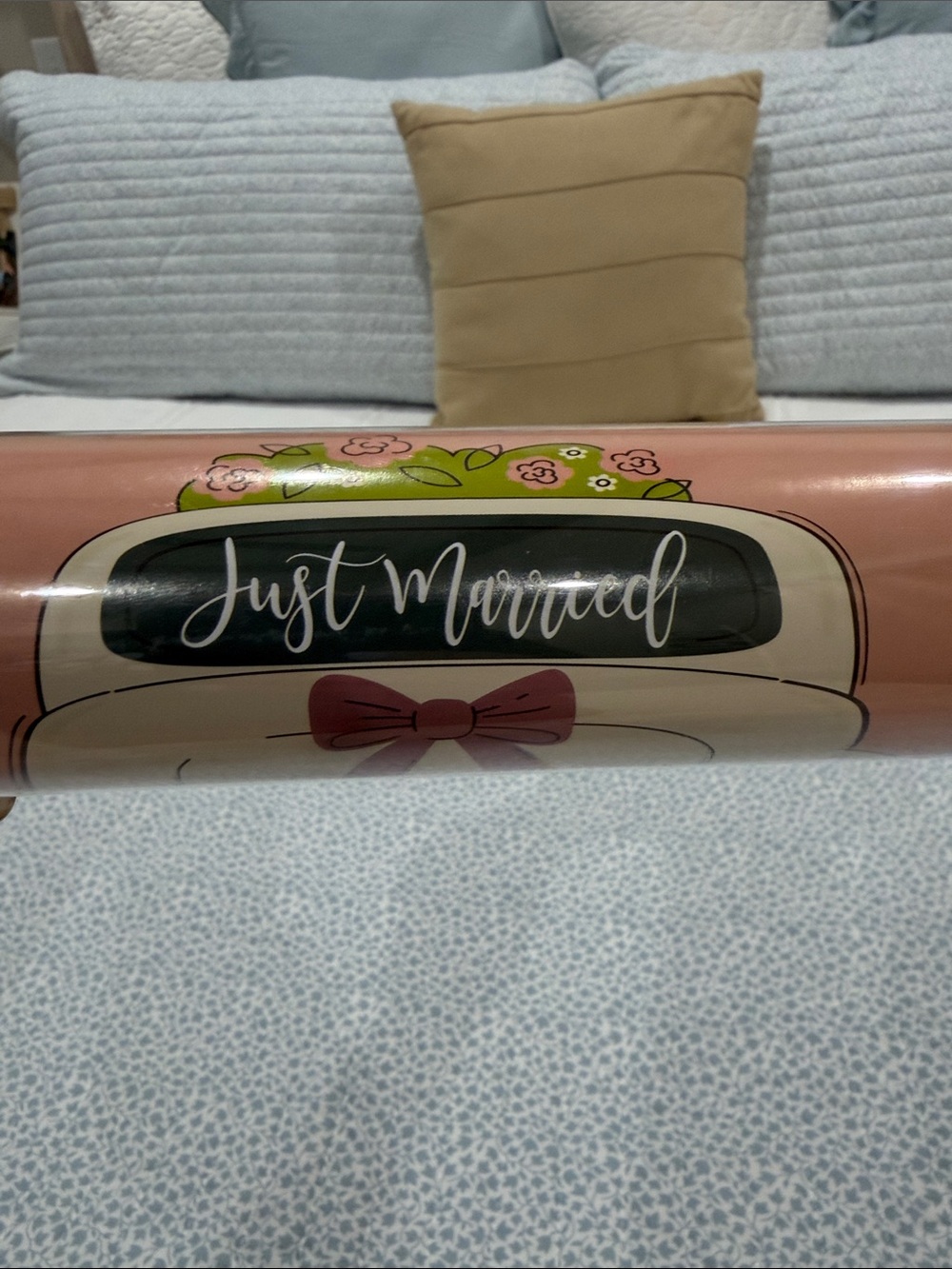 “Just Married” temporary window decal
